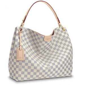 Graceful MM Damier Azur Canvas Rose Ballerine N42233