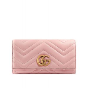 GG Marmont continental wallet 443436 Pink
