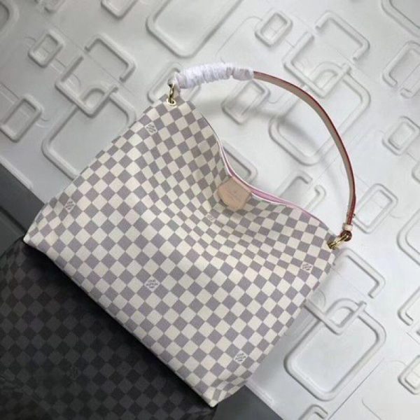 Graceful MM Damier Azur Canvas Rose Ballerine N42233 - Image 3