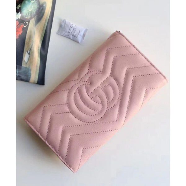 GG Marmont continental wallet 443436 Pink - Image 3
