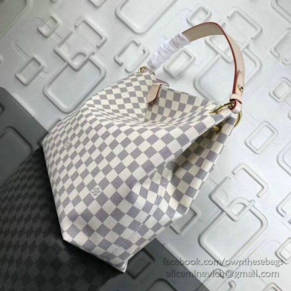 Graceful MM Damier Azur Canvas Rose Ballerine N42233 - Image 4