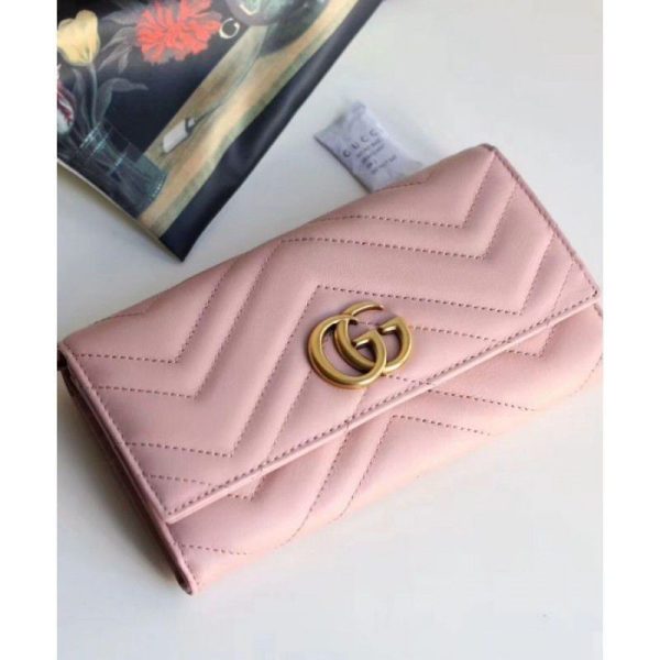 GG Marmont continental wallet 443436 Pink - Image 4