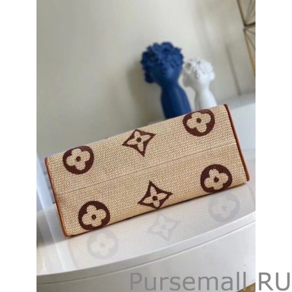 OnTheGo GM Bag In Raffia With Brown M57644 - Image 7