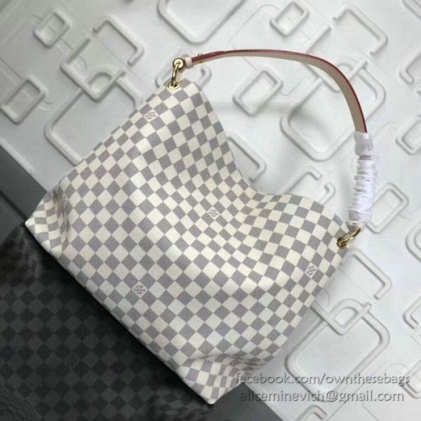 Graceful MM Damier Azur Canvas Rose Ballerine N42233 - Image 9