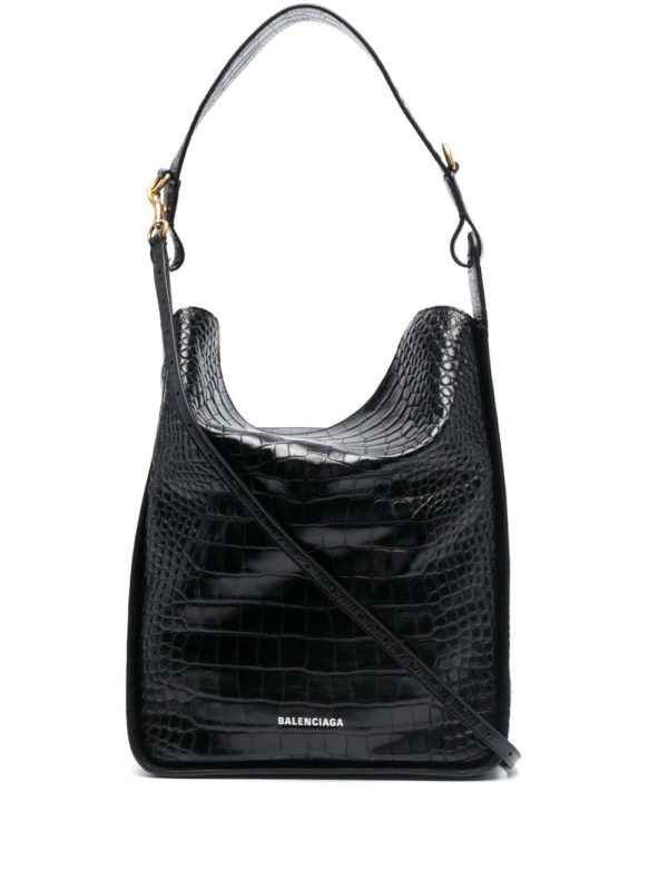Balenciaga XX Flap crocodile embossed leather shoulder bag