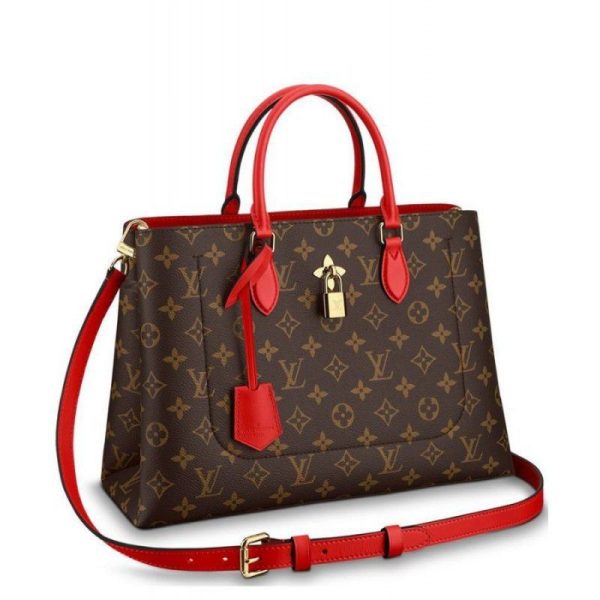 Flower Tote Monogram Canvas M43553 Red