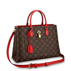 Flower Tote Monogram Canvas M43553 Red