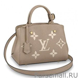 Montaigne BB Bag In Tourterelle Gray Leather M45489