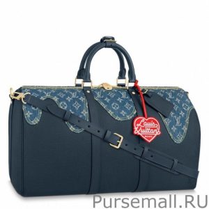 Keepall Bandouliere 50 Leather Denim M45975