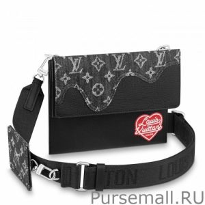 Trio Pouch Monogram Denim Leather M81013