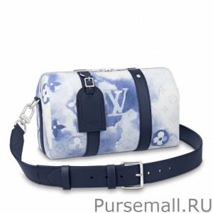 City Keepall Bag Monogram Watercolor Blue M45757