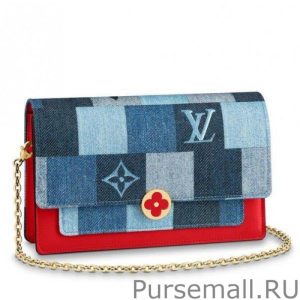Flore Chain Wallet Monogram Denim M69036