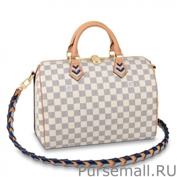Damier Azur Speedy Bandouliee 30 With Braided Strap N50054