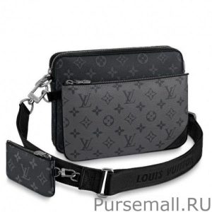 Trio Messenger Bag Monogram Eclipse Canvas m69443