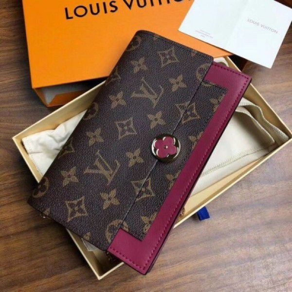 Flore Chain Wallet Monogram Canvas M67404 Red - Image 2