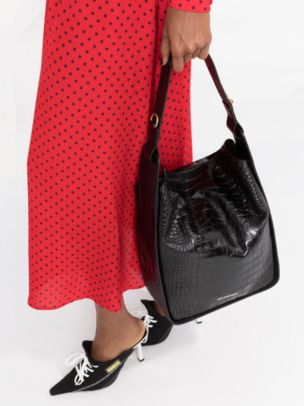 Balenciaga XX Flap crocodile embossed leather shoulder bag - Image 3
