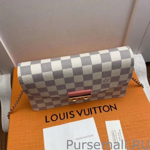 Croisette Chain Wallet Damier Azur N60358 - Image 3