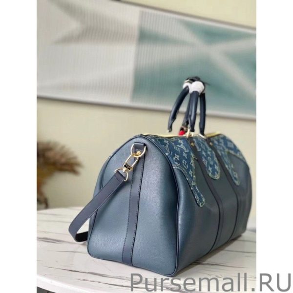 Keepall Bandouliere 50 Leather Denim M45975 - Image 3