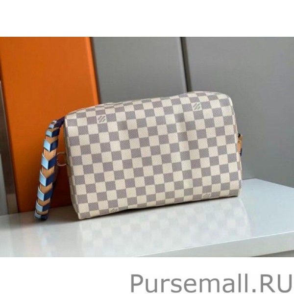Damier Azur Speedy Bandouliee 30 With Braided Strap N50054 - Image 3