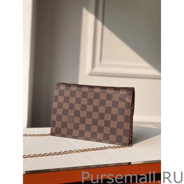 Croisette Chain Wallet Damier Ebene N60287 - Image 4