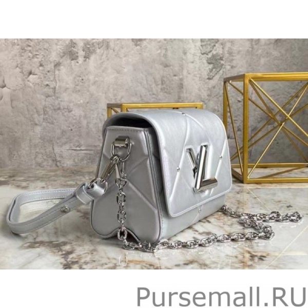Twist PM Bag In Silver Lambskin M59031 - Image 4