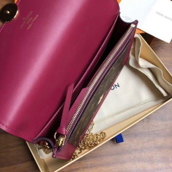 Flore Chain Wallet Monogram Canvas M67404 Red - Image 4