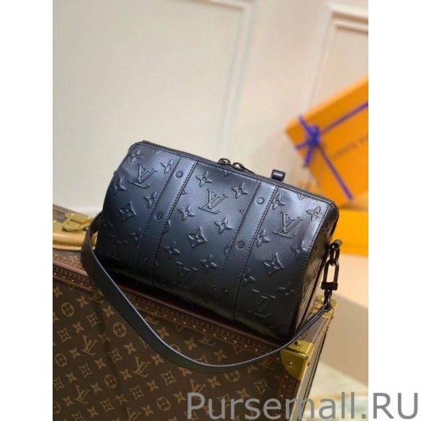 City Keepall Bag In Monogram Seal Leather M57955 - Image 4