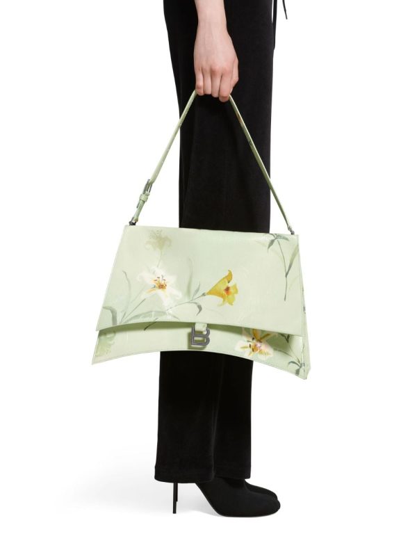 Balenciaga large Crush floral-print shoulder bag - Image 3