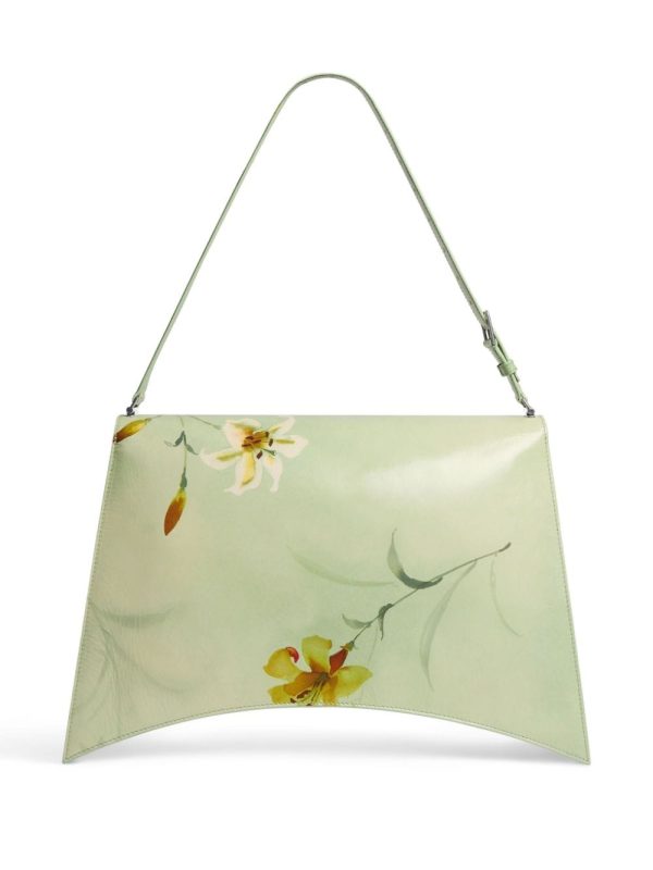 Balenciaga large Crush floral-print shoulder bag - Image 4