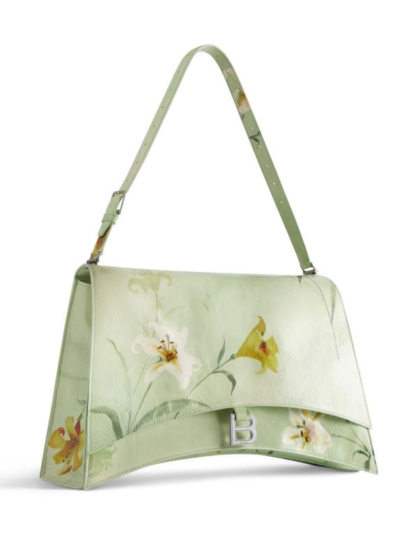 Balenciaga large Crush floral-print shoulder bag - Image 5