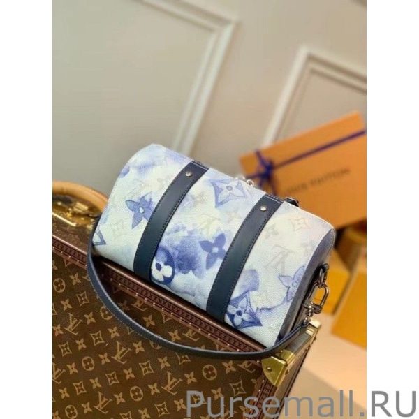 City Keepall Bag Monogram Watercolor Blue M45757 - Image 5