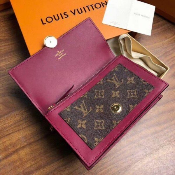 Flore Chain Wallet Monogram Canvas M67404 Red - Image 5