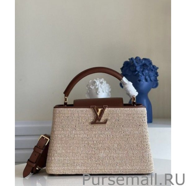 Capucines MM Bag In Braided Raffia M57649 - Image 5
