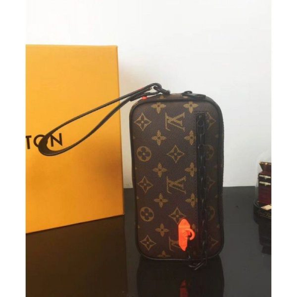 Men Virgil Abhol Chain Clutch M44458 Brown - Image 6
