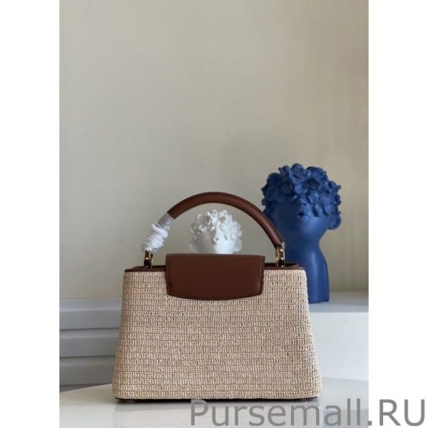 Capucines MM Bag In Braided Raffia M57649 - Image 6