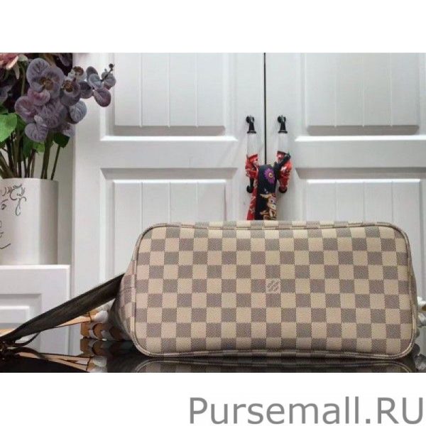Damier Azur Neverfull MM Bag With Braided Strap N50047 - Image 6