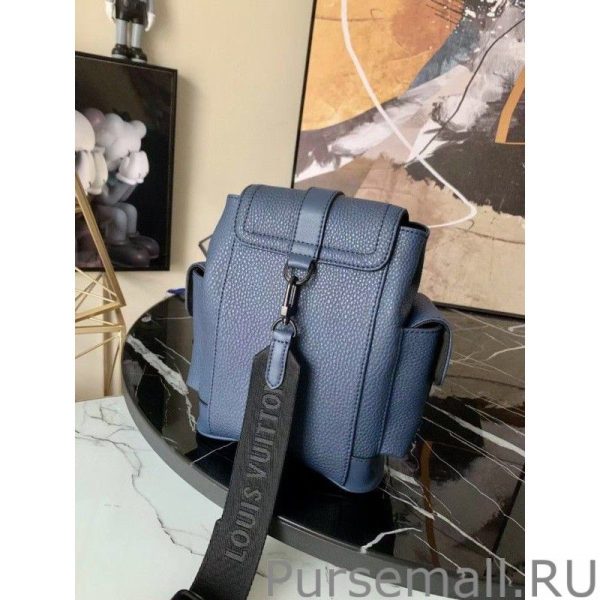 Christopher XS Bag In Navy Blue Leather M58494 - Image 7
