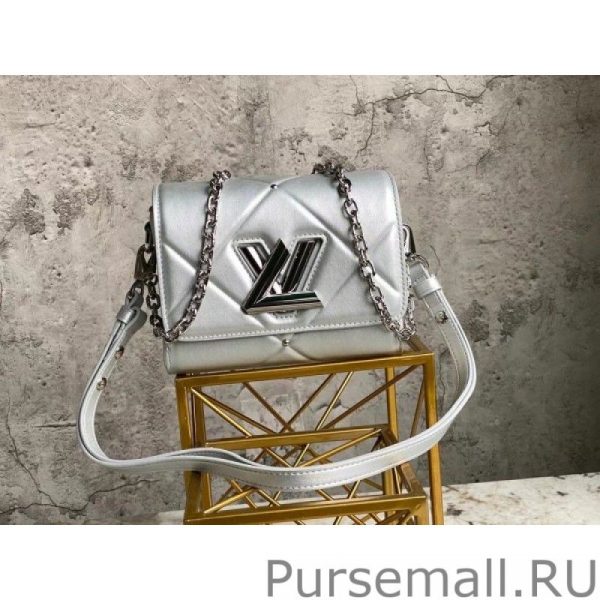 Twist PM Bag In Silver Lambskin M59031 - Image 7
