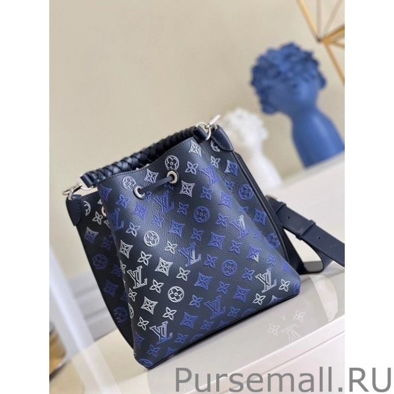 Muria Bag In Blue Mahina Leather M59554 - Image 7
