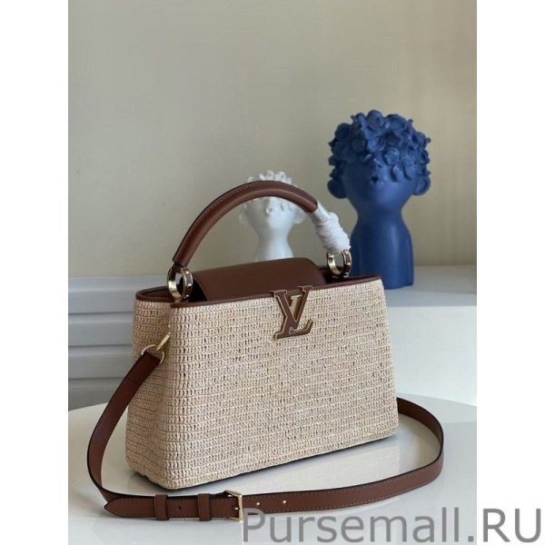 Capucines MM Bag In Braided Raffia M57649 - Image 7