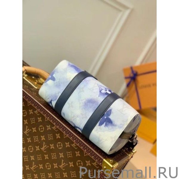 City Keepall Bag Monogram Watercolor Blue M45757 - Image 8