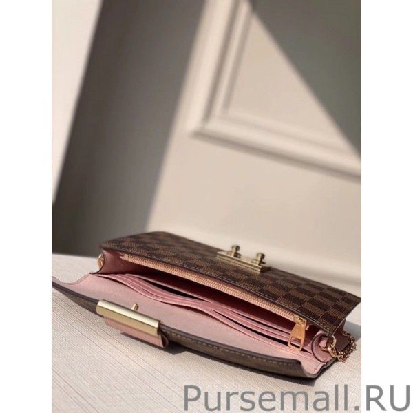 Croisette Chain Wallet Damier Ebene N60287 - Image 8