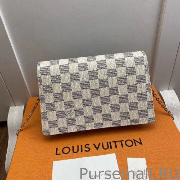 Croisette Chain Wallet Damier Azur N60358 - Image 8