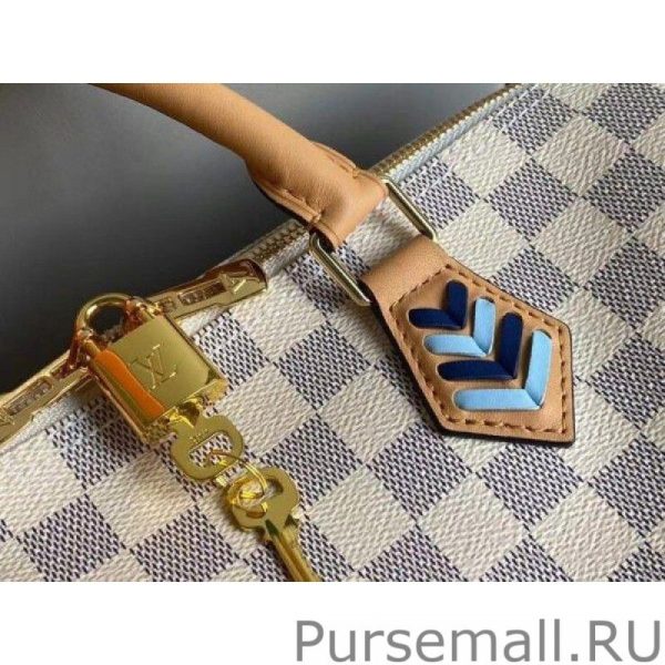 Damier Azur Speedy Bandouliee 30 With Braided Strap N50054 - Image 8