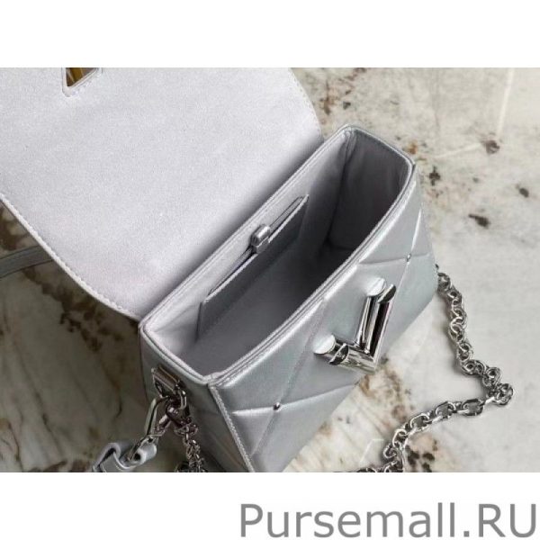 Twist PM Bag In Silver Lambskin M59031 - Image 8