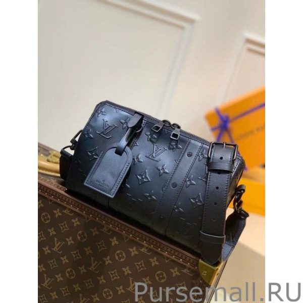 City Keepall Bag In Monogram Seal Leather M57955 - Image 9