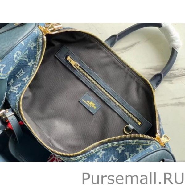 Keepall Bandouliere 50 Leather Denim M45975 - Image 9
