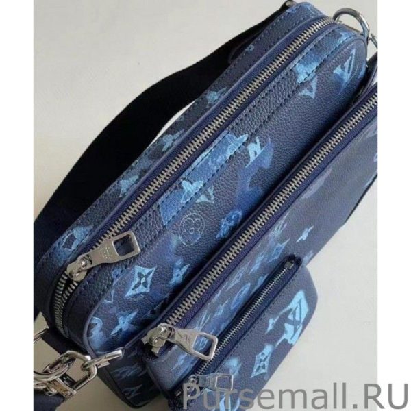 Trio Messenger Bag Ink Watercolor M57840 - Image 9
