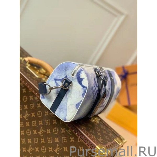 City Keepall Bag Monogram Watercolor Blue M45757 - Image 9