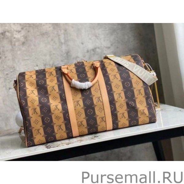 Keepall Bandouliere 50 Monogram Stripes Eclipse M45967 - Image 9